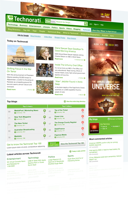 Technorati Redesign